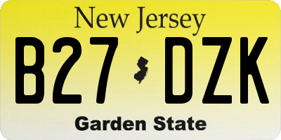 NJ license plate B27DZK