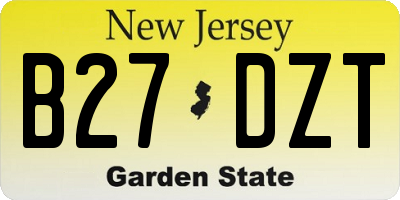 NJ license plate B27DZT