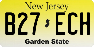 NJ license plate B27ECH