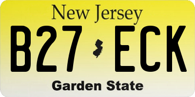 NJ license plate B27ECK