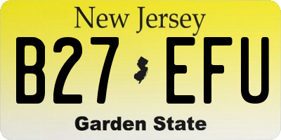 NJ license plate B27EFU