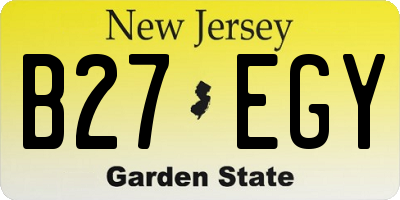 NJ license plate B27EGY