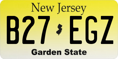 NJ license plate B27EGZ