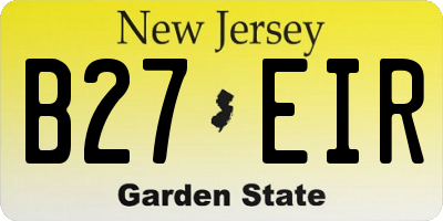 NJ license plate B27EIR