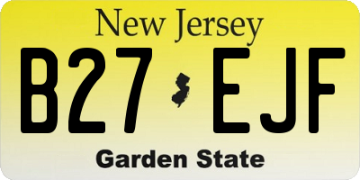NJ license plate B27EJF