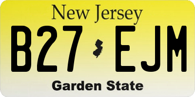 NJ license plate B27EJM