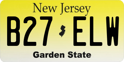 NJ license plate B27ELW