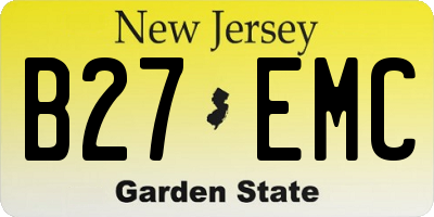 NJ license plate B27EMC