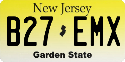 NJ license plate B27EMX