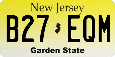NJ license plate B27EQM