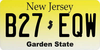 NJ license plate B27EQW