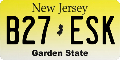 NJ license plate B27ESK
