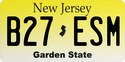 NJ license plate B27ESM