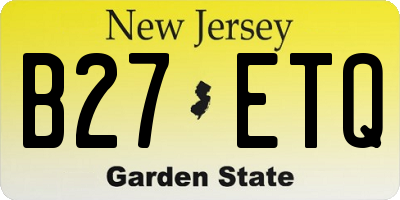 NJ license plate B27ETQ