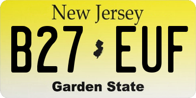 NJ license plate B27EUF