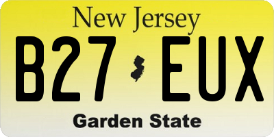 NJ license plate B27EUX