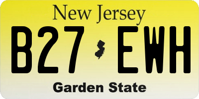 NJ license plate B27EWH