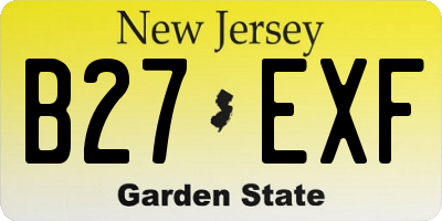 NJ license plate B27EXF