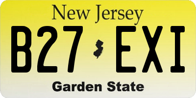 NJ license plate B27EXI