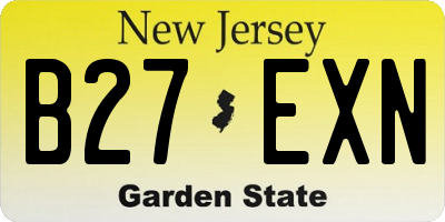 NJ license plate B27EXN