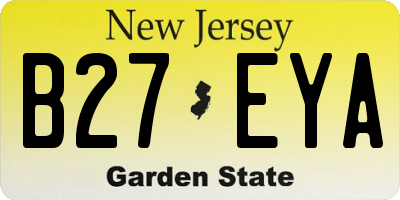 NJ license plate B27EYA