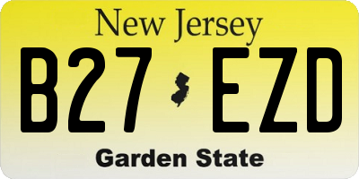 NJ license plate B27EZD