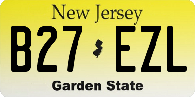 NJ license plate B27EZL