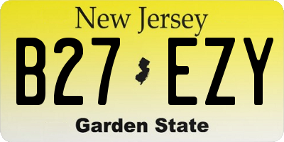 NJ license plate B27EZY