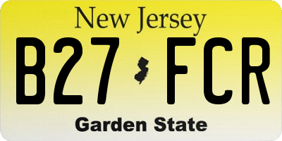 NJ license plate B27FCR