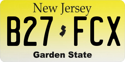 NJ license plate B27FCX