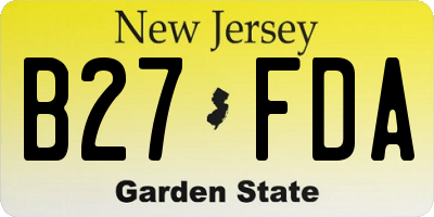 NJ license plate B27FDA