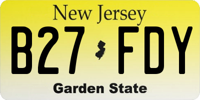 NJ license plate B27FDY