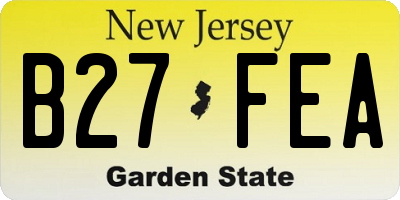 NJ license plate B27FEA