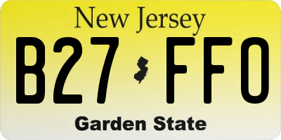 NJ license plate B27FFO