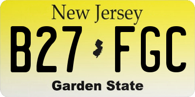 NJ license plate B27FGC