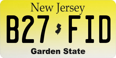 NJ license plate B27FID