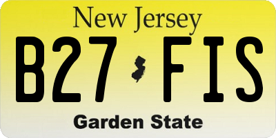 NJ license plate B27FIS