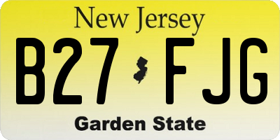 NJ license plate B27FJG