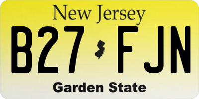 NJ license plate B27FJN