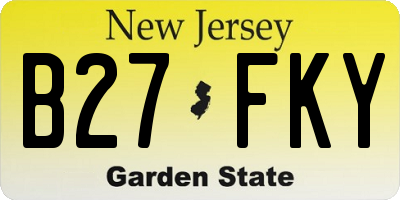 NJ license plate B27FKY