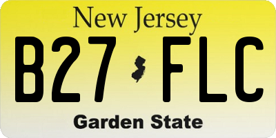 NJ license plate B27FLC