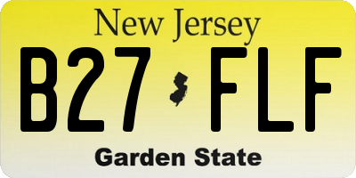 NJ license plate B27FLF