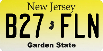 NJ license plate B27FLN