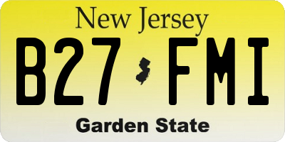 NJ license plate B27FMI