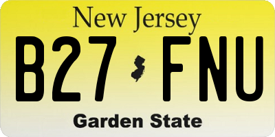 NJ license plate B27FNU