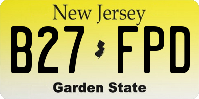 NJ license plate B27FPD
