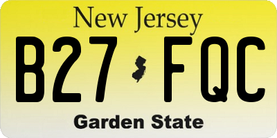 NJ license plate B27FQC