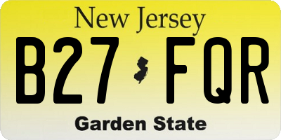 NJ license plate B27FQR