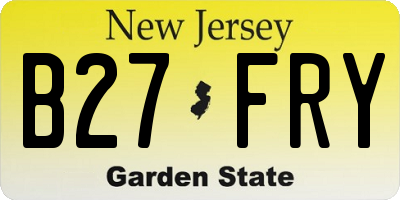 NJ license plate B27FRY