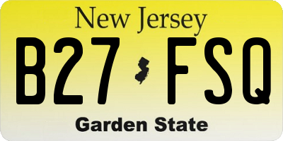 NJ license plate B27FSQ